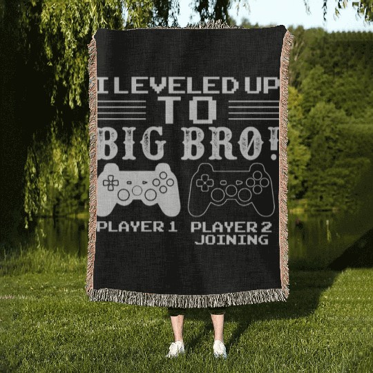 I Level Up To Big Bro Gamer Brother Woven Blankets