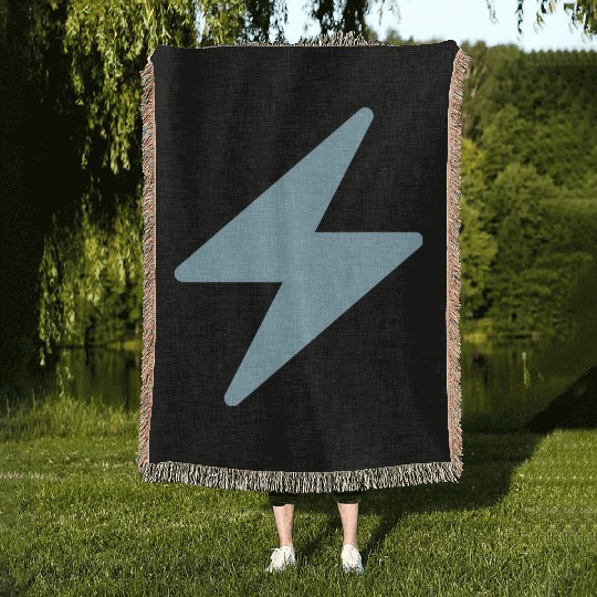 Blue Lightning Bolt Woven Blankets