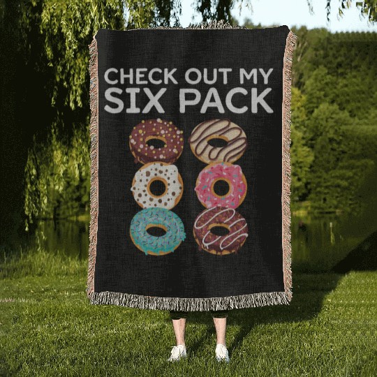 Six Pack Donut Gym Abs Calories Hilarious Gift Woven Blankets