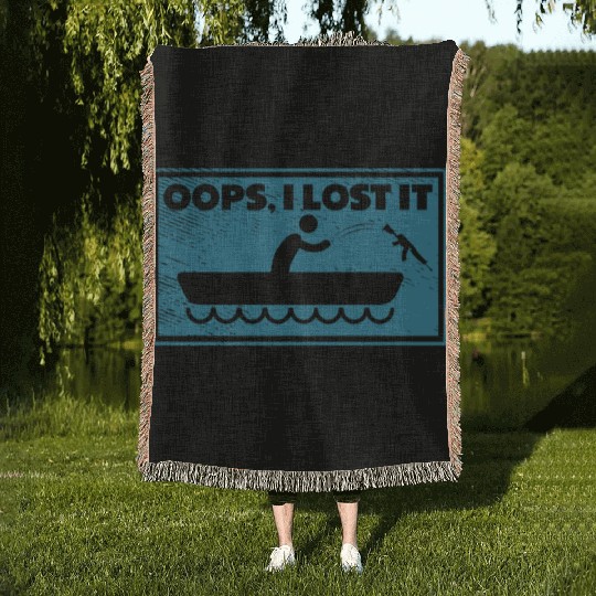 Boating Gun Oops I Lost it Weapons Pew Guns Woven Blankets
