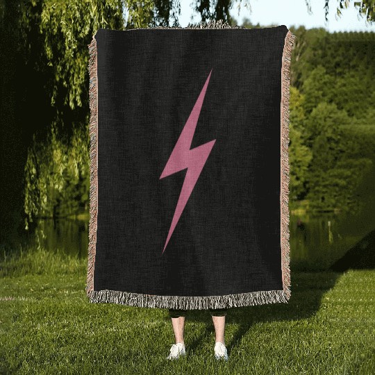 Pink Bolt Lightning | Bolt Graphic Woven Blankets