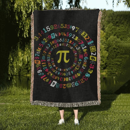 Funny Pi Day Spiral Pi Math for Pi Day 3.14 Woven Blankets