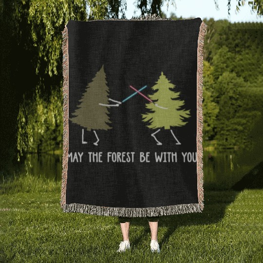 May the forest be with you Woven Blankets
