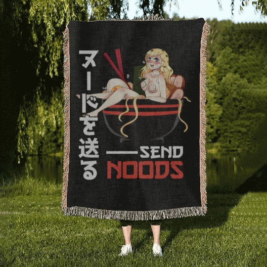 Send Noods Waifu Material - Anime Otaku Gift Woven Blankets