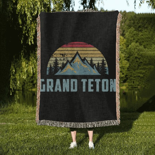 Grand Teton National Park Wyoming Mountain Sweat S Woven Blankets