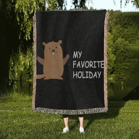 Groundhog Groundhog Day - My Favorite Holiday Woven Blankets