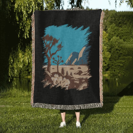 Joshua Tree National Park California Woven Blankets