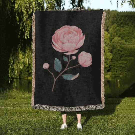 Rose flower rose London Woven Blankets