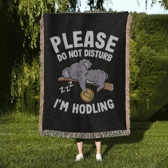 Please Do Not Disturb Funny Bitcoin Koala Hodl BTC Woven Blankets