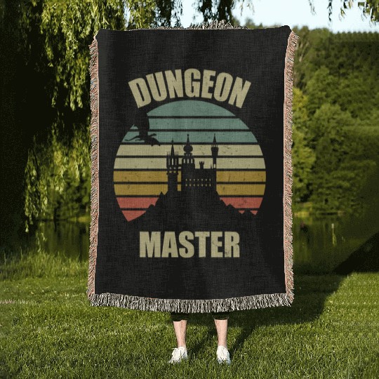 Dungeon Master - Bez I'm DM Smiles Retro Dragon Woven Blankets