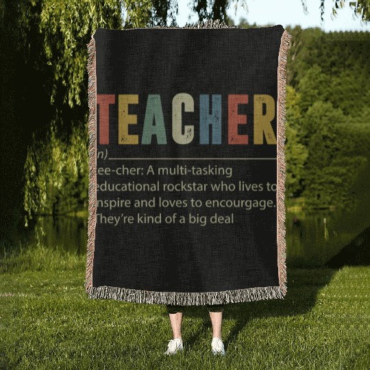 Teacher Multi tasking Educational Rockstar Woven Blankets