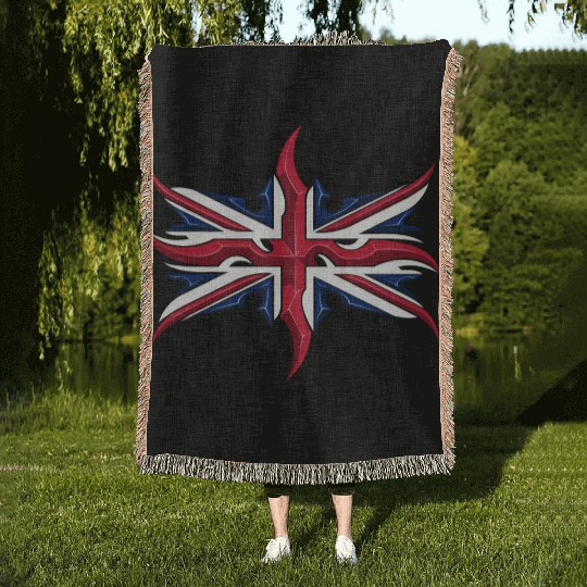 Union Jack British Flag Resistance Style Woven Blankets