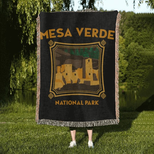 Mesa Verde National Park Novelty Graphic Design Woven Blankets