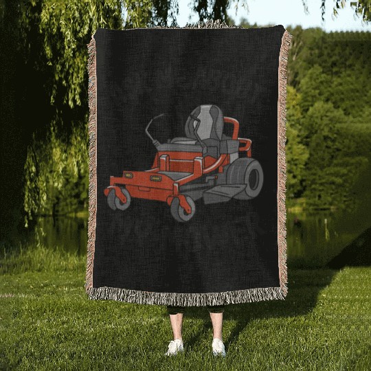 Ask Me About My Mower Lawn Mowing Funny Gardening Woven Blankets