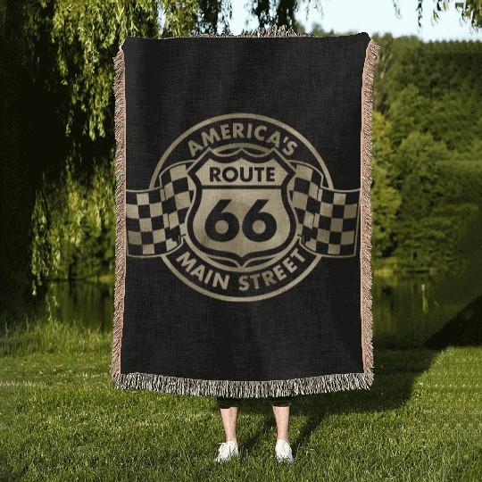 Route 66 America'S Main Street Glam Woven Blankets