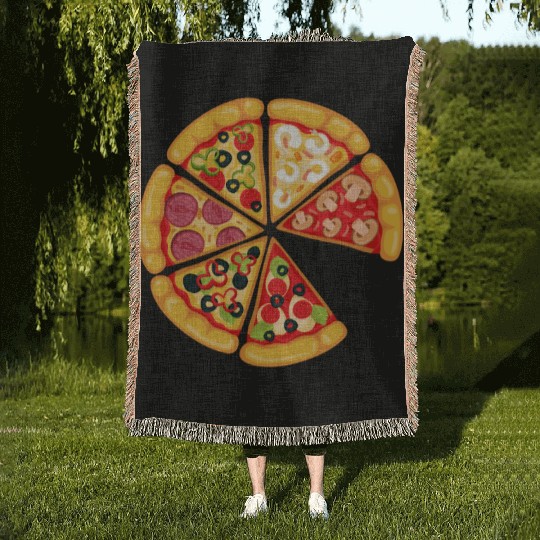 Pizza and Slice Dad and Son Matching Woven Blankets