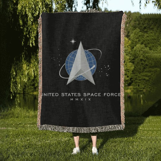 UNITED STATES US SPACE FORCE USSF DELTA FLAG birth Woven Blankets