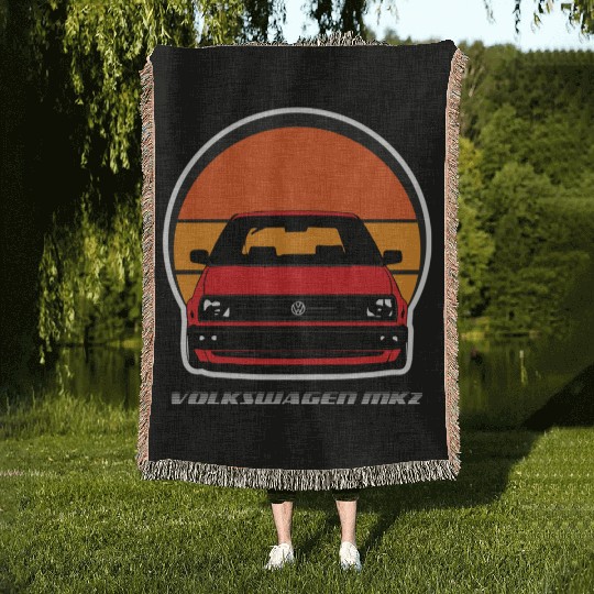 Daily Culture Slammed Sunset Golf Gti Mk4 birthday Woven Blankets