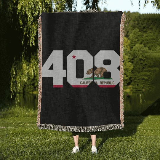 Area Code 408 San Jose California Woven Blankets