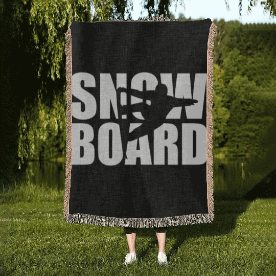 snowboard snowboarder snowboarding Woven Blankets