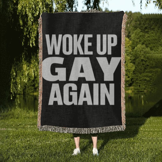 Gay Couple Homosexual LGBTQ Queer Pride Woven Blankets