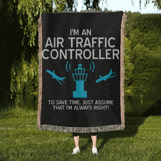 Air Traffic Controller ATC Air Traffic Control Woven Blankets