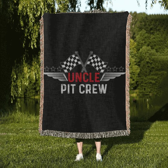 Race Car Birthday Party Racing Family Uncle Pit Woven Blankets