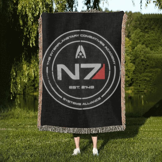 N7 Mass Effect Commander Shepherd Woven Blankets