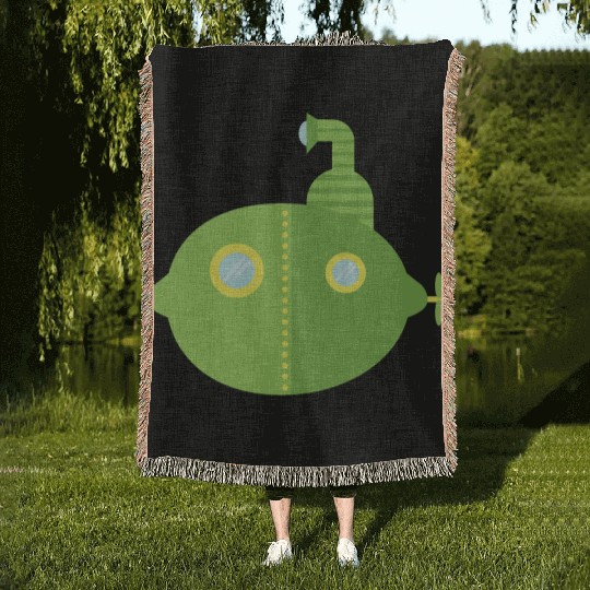 Submarine Lime Woven Blankets