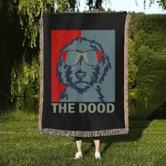 Funny The Dood Goldendoodle Doodle Mom Dad Woven Blankets