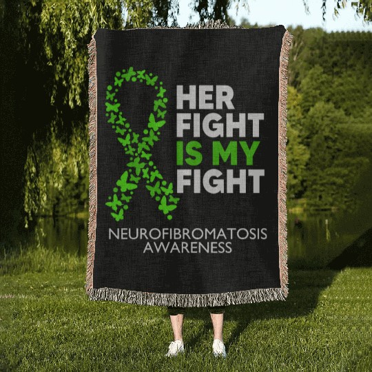 Neurofibromatosis Awareness Her Fight my Fight Woven Blankets