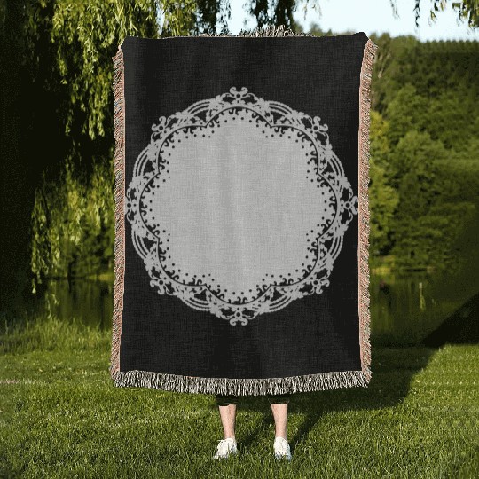 snow-white cake lace as a frame and decoration Woven Blankets