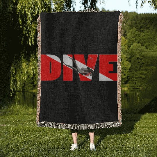Scuba Diving Dive Woven Blankets