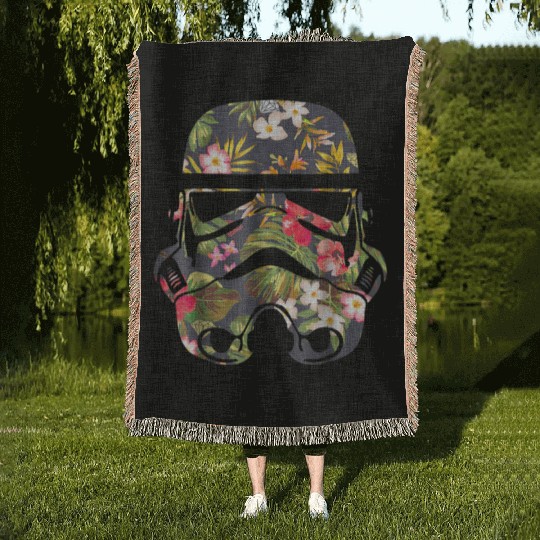 Star Wars Tropical Stormtrooper Floral Woven Blankets