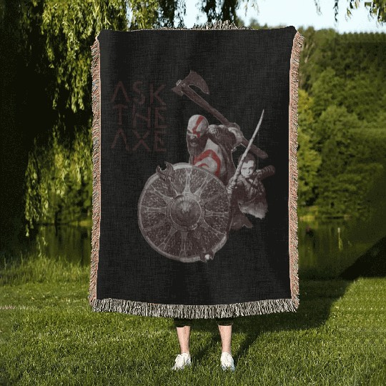 God Of War Ask The Axe Woven Blankets