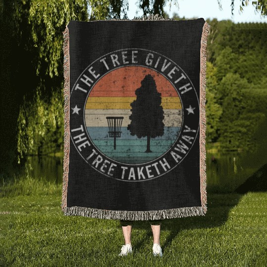 The Tree Giveth The Tree Taketh Away, Frisbee Woven Blankets