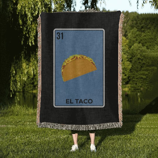 El Taco Mexican Lottery Card Funny Mexico Cool Woven Blankets