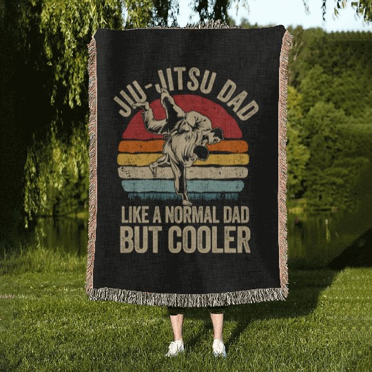 Retro Jiu-Jitsu Dad Woven Blankets BJJ Men Father Vintage