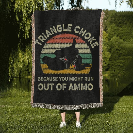Jiu jitsu retro vintage Triangle choke BJJ MMA Woven Blankets
