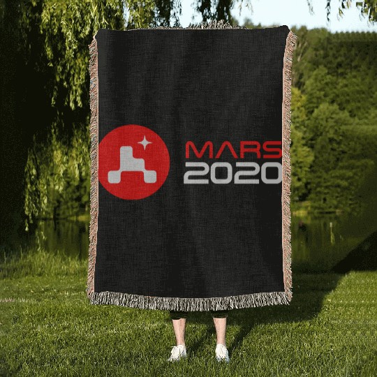 mars perseverance logo Woven Blankets