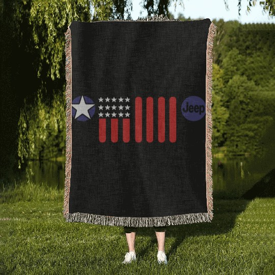 Mens Jeep Patriotic 7 Slot Grille Woven Blankets