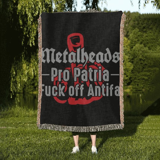 Metalheads Pro Patria - Fuck off Antifa Woven Blankets