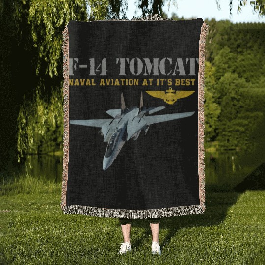 F 14 Tomcat Naval aviation Woven Blankets