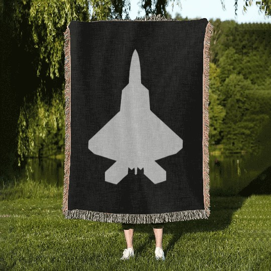 F 22 Raptor Fighter Jet Woven Blankets