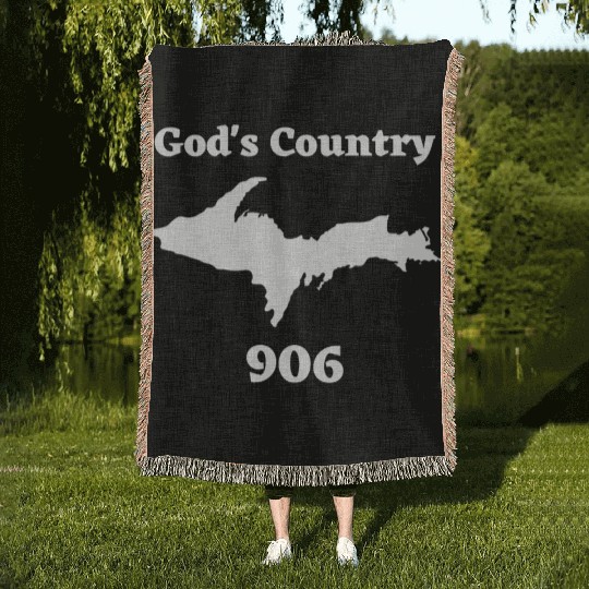God's Country 906, Upper Peninsula Michigan Yooper Woven Blankets