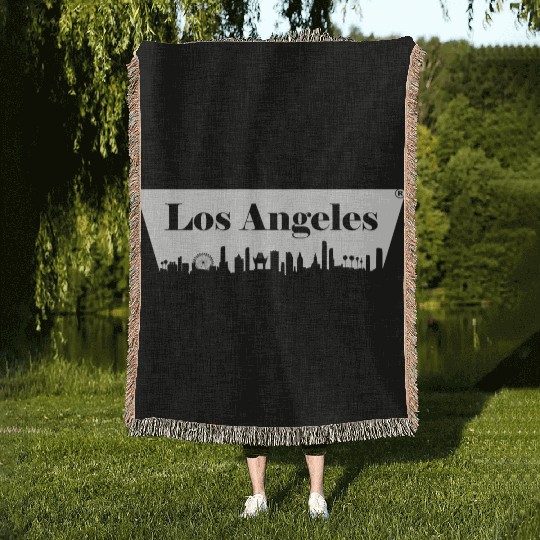 Los Angeles Skyline Woven Blankets