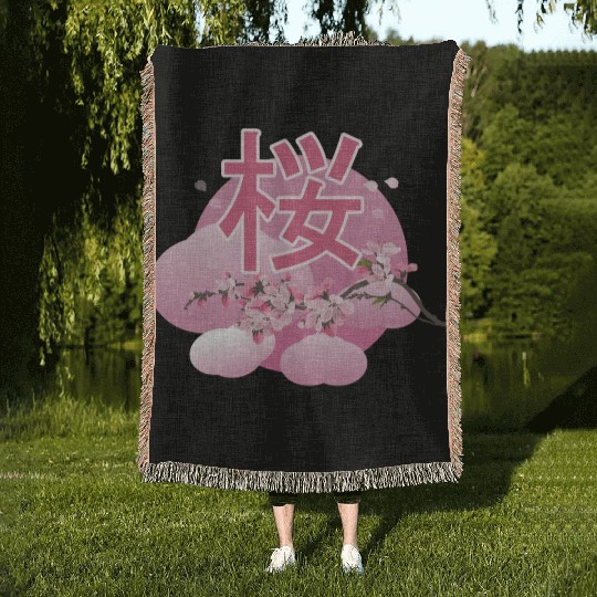 Cherry bloosom , Sakura, Cherry Blossom Woven Blankets