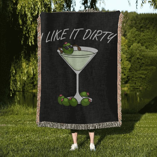 I Like It Dirty Martini Lover Drink Olive Martini Woven Blankets