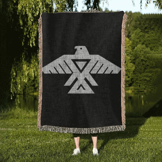 Native American Owl Symbol Woven Blankets