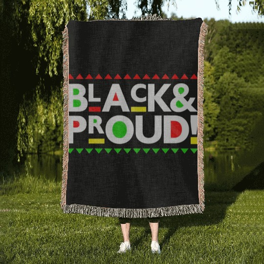 Black and Proud Woven Blankets